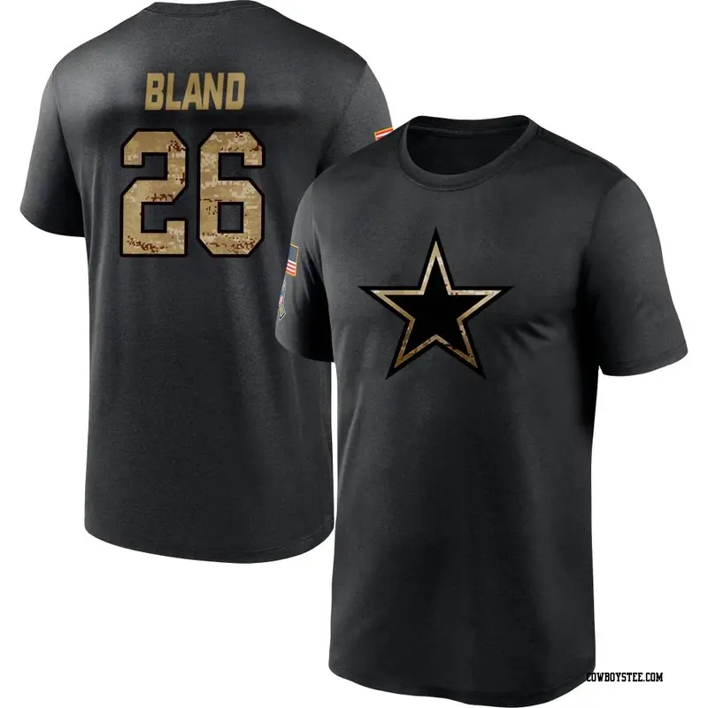 Men's Dallas Cowboys ＃26 DaRon Bland Black 2020 Salute To Service Performance T-Shirt