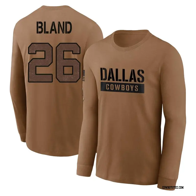 Men's Dallas Cowboys ＃26 DaRon Bland Brown 2023 Salute To Service Long Sleeve T-Shirt