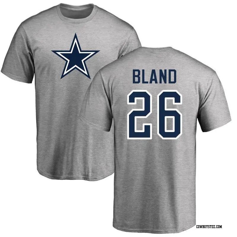 Men's Dallas Cowboys ＃26 DaRon Bland Gray Name & Number Logo T-shirt