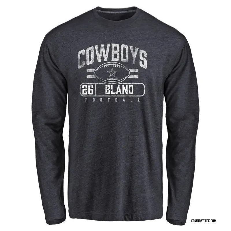 Men's Dallas Cowboys ＃26 DaRon Bland Navy Flanker Long Sleeve T-Shirt