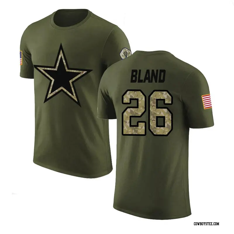 Men's Dallas Cowboys ＃26 DaRon Bland Olive Salute to Service T-Shirt