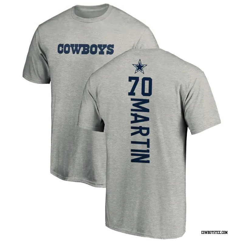 Men's Dallas Cowboys ＃70 Zack Martin Ash Backer T-Shirt