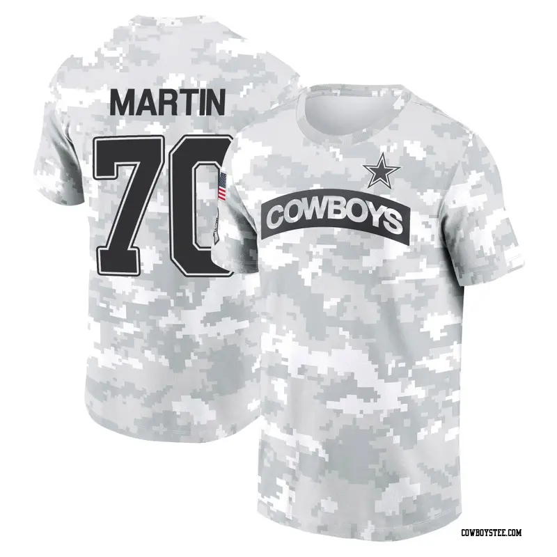 Men's Dallas Cowboys ＃70 Zack Martin Camo Arctic 2024 Salute to Service Performance T-Shirt