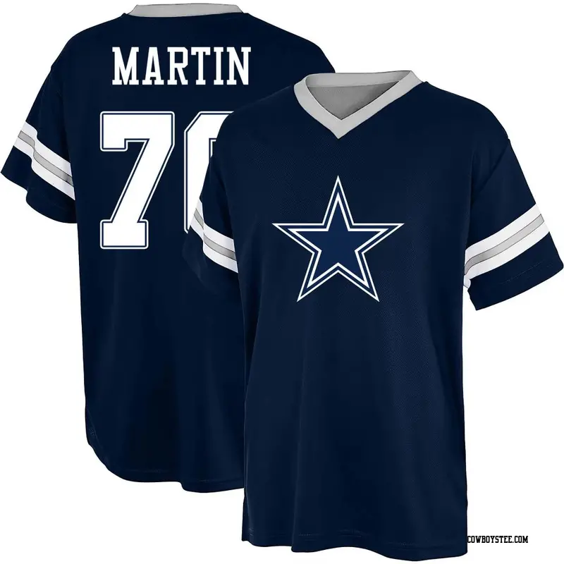 Men's Dallas Cowboys ＃70 Zack Martin Navy Blue Name & Number Game Day V-Neck T-Shirt