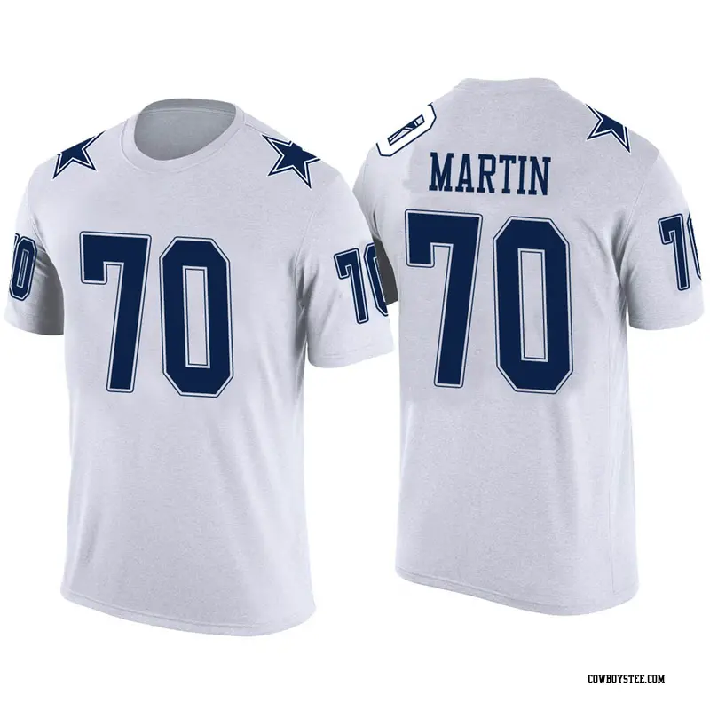 Men's Dallas Cowboys ＃70 Zack Martin White Color Rush T-Shirt