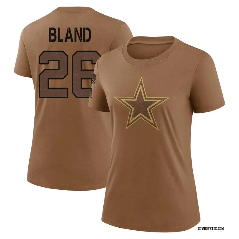 Women's Dallas Cowboys ＃26 DaRon Bland Brown 2023 Salute To Service Performance T-Shirt