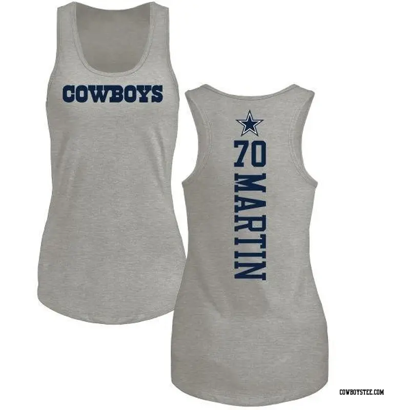 Women's Dallas Cowboys ＃70 Zack Martin Ash Backer Tank Top