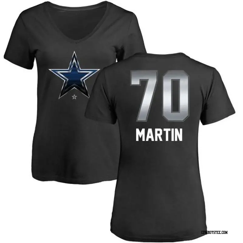 Women's Dallas Cowboys ＃70 Zack Martin Black Midnight Mascot T-Shirt